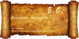 Bocskai Oszvald névjegykártya